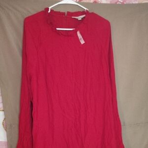 LOFT Vibrant Red Blouse
